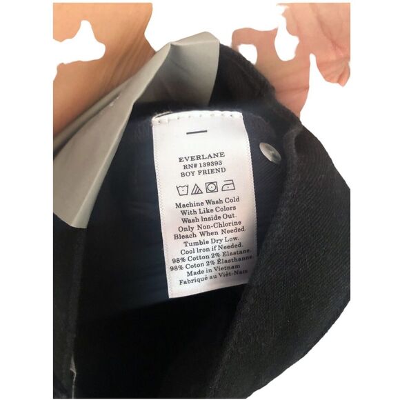 EVERLANE MODERN JEANS SIZE 24 BLACK SOLID ANKLE POCKETS - Picture 11 of 12